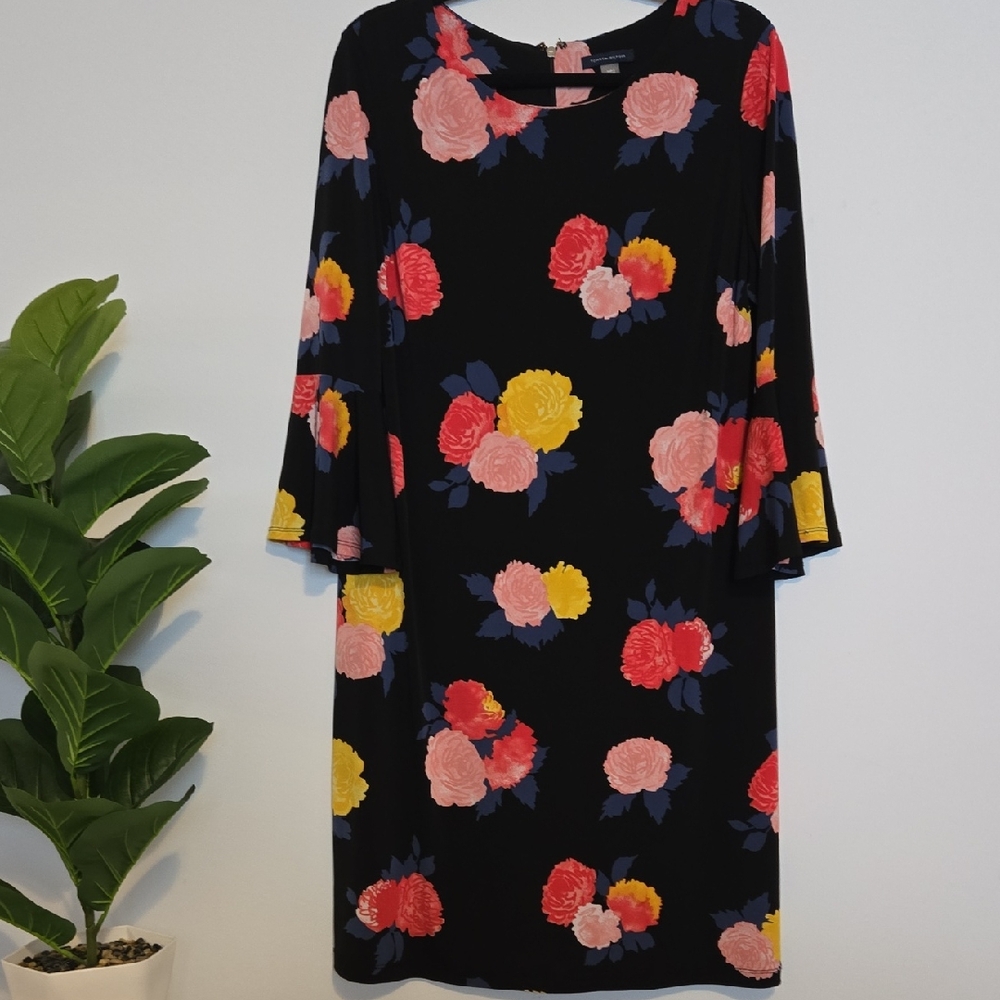 Tommy Hilfiger Black Floral Long Sleeve Dress